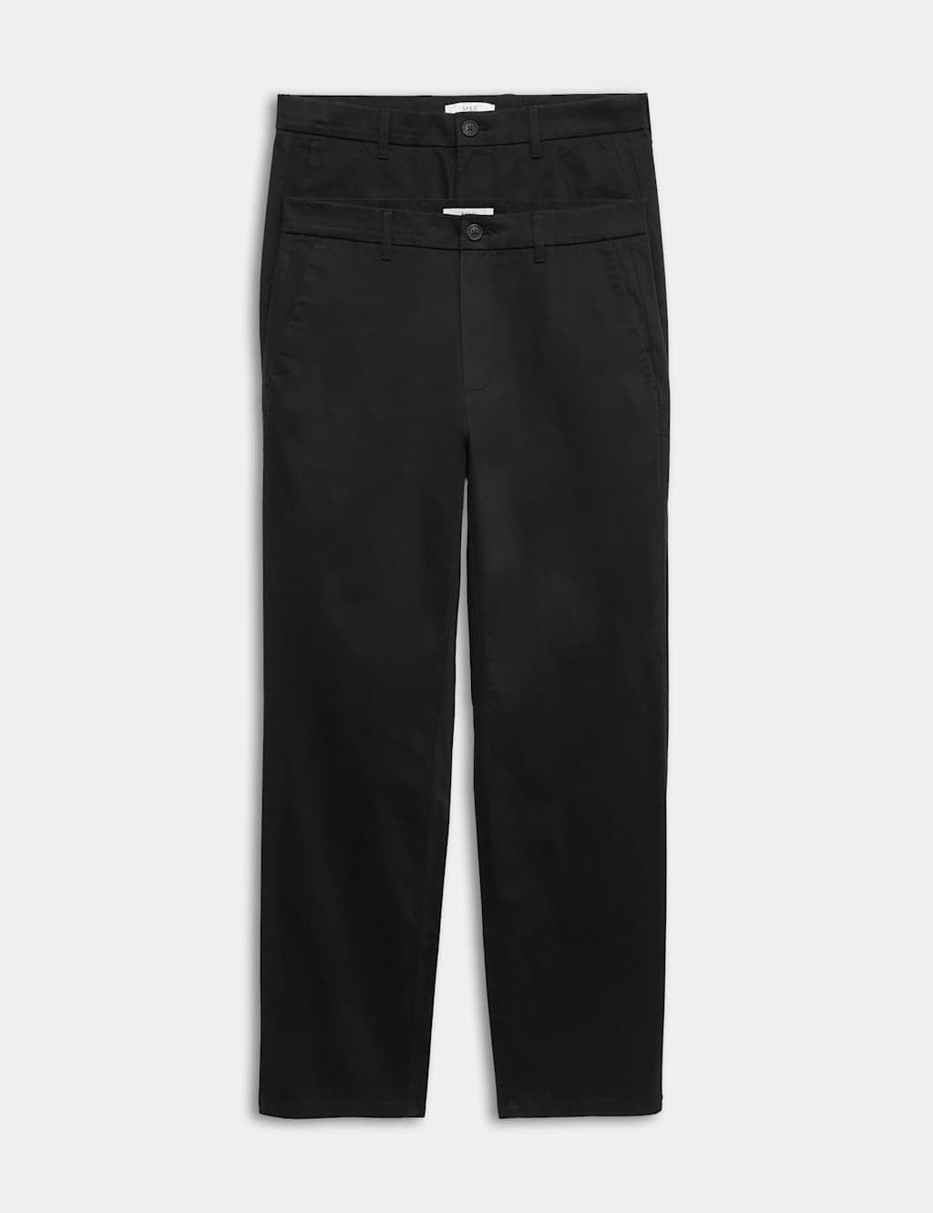 Marks & Spencer M&S 2 Pack Regular Fit Stretch Chinos Black