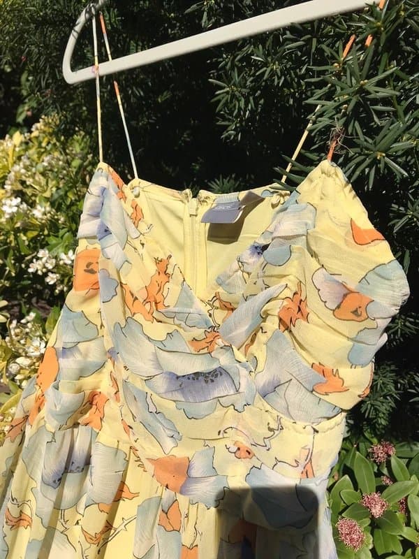 ASOS ASOS Tulle yellow floral dress size 12