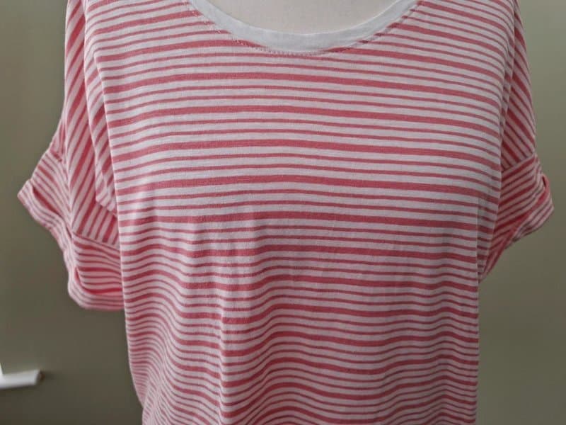 John Lewis John Lewis Pale Pink & White Stripe T Shirt Size 12