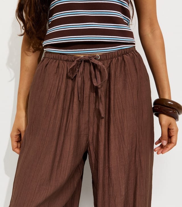 New Look Women's Petite Mink Pleated Wide Leg Cuffed Trousers New Look - 2