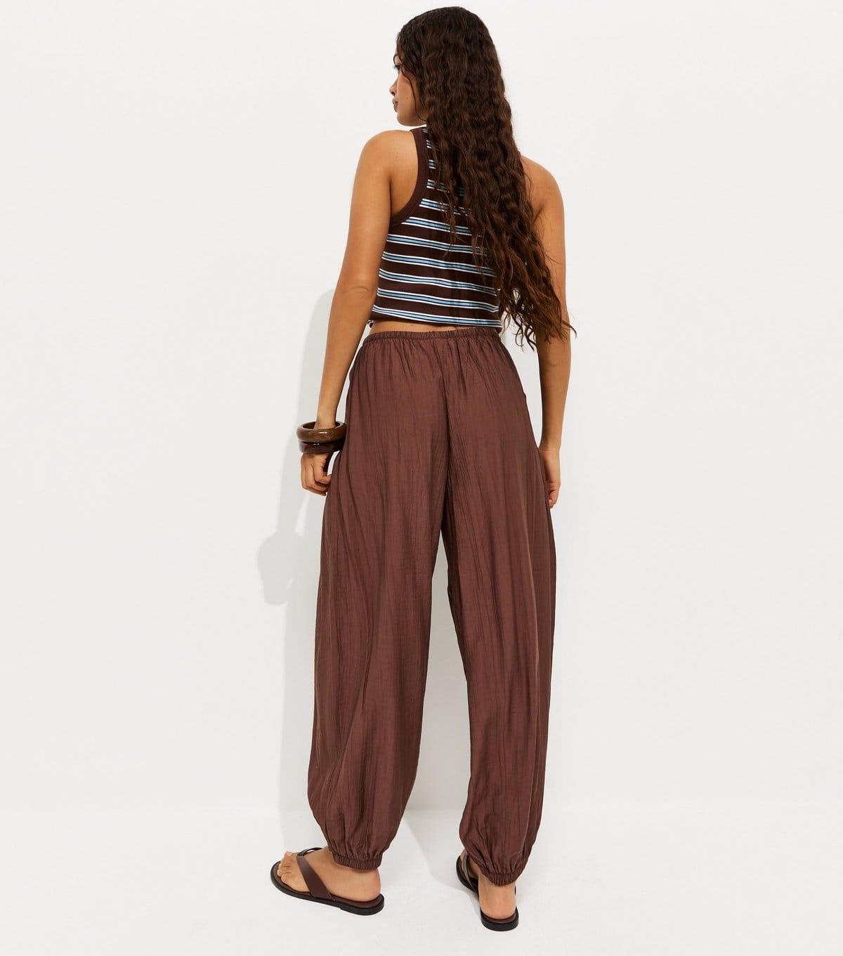 New Look Women's Petite Mink Pleated Wide Leg Cuffed Trousers New Look - 4