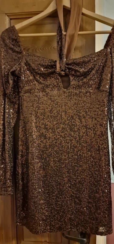 Asos luxe Asos Luxe bronze sequin mini dress size 10