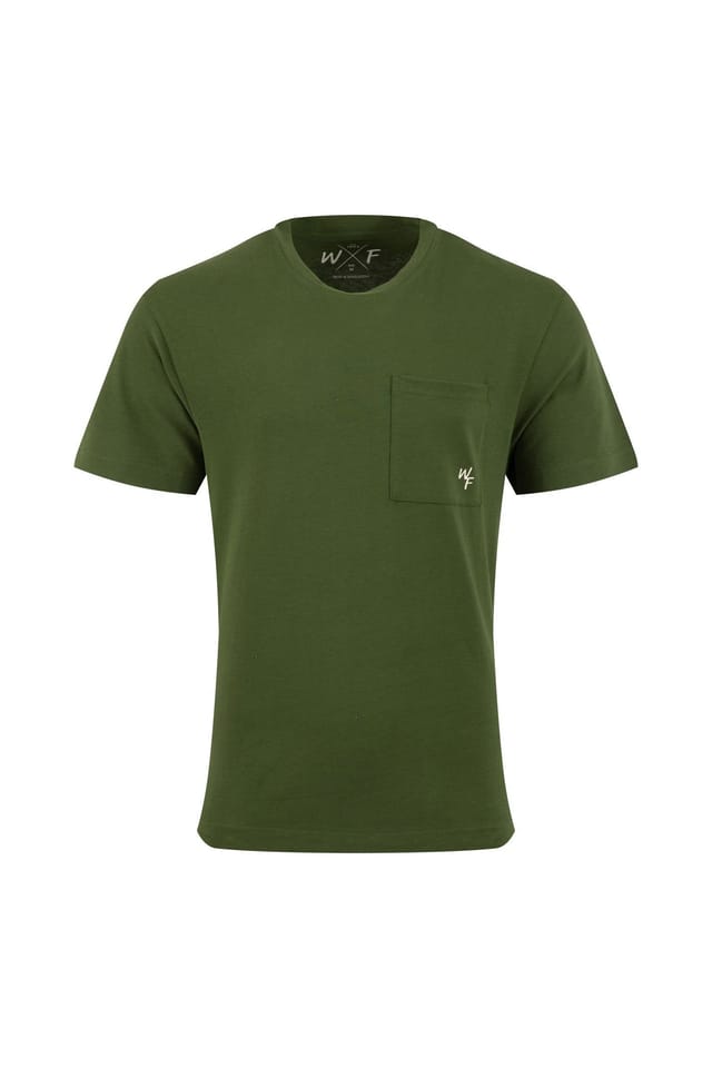 Weird Fish Weird Fish Men's Keaton Super Soft Pocket T-Shirt in Olive - 2