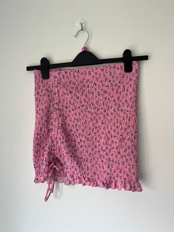 Bershka Bershka floral shirred mini skirt size m