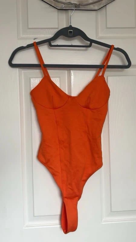 Bershka Orange Bodysuit Bershka size 6