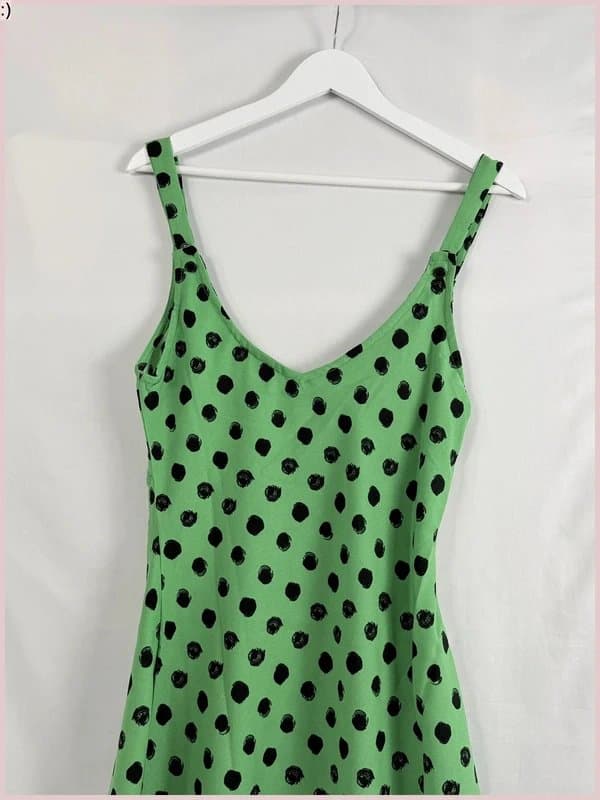 Dancing Leopard Dancing Leopard green polka dot mini dress size 12 NWT