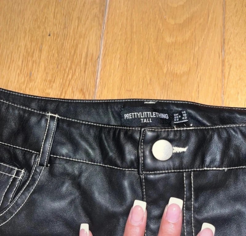 PLT PLT black leather trousers - 1