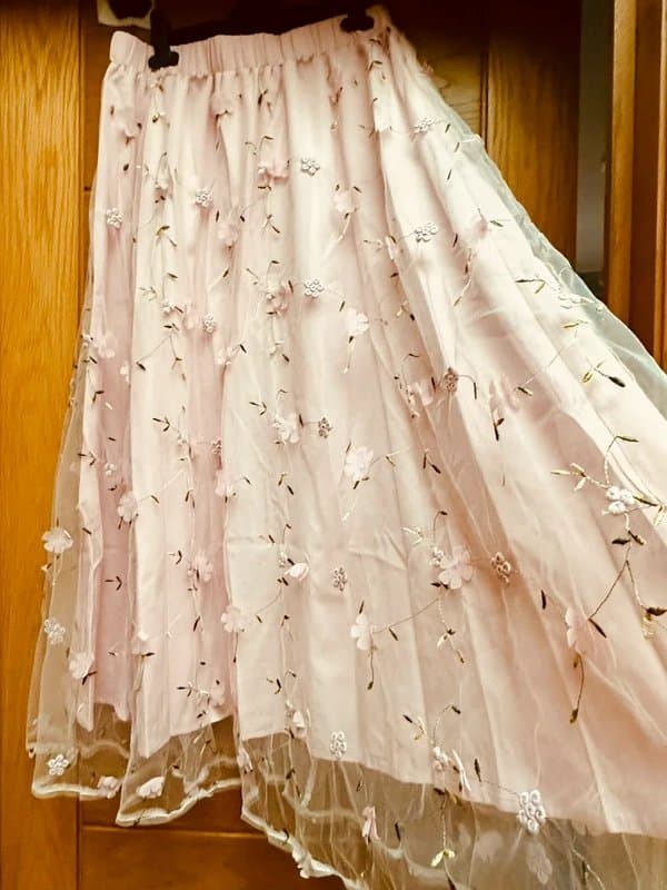 Tulle Beautiful embroidered tulle mesh festival skirt