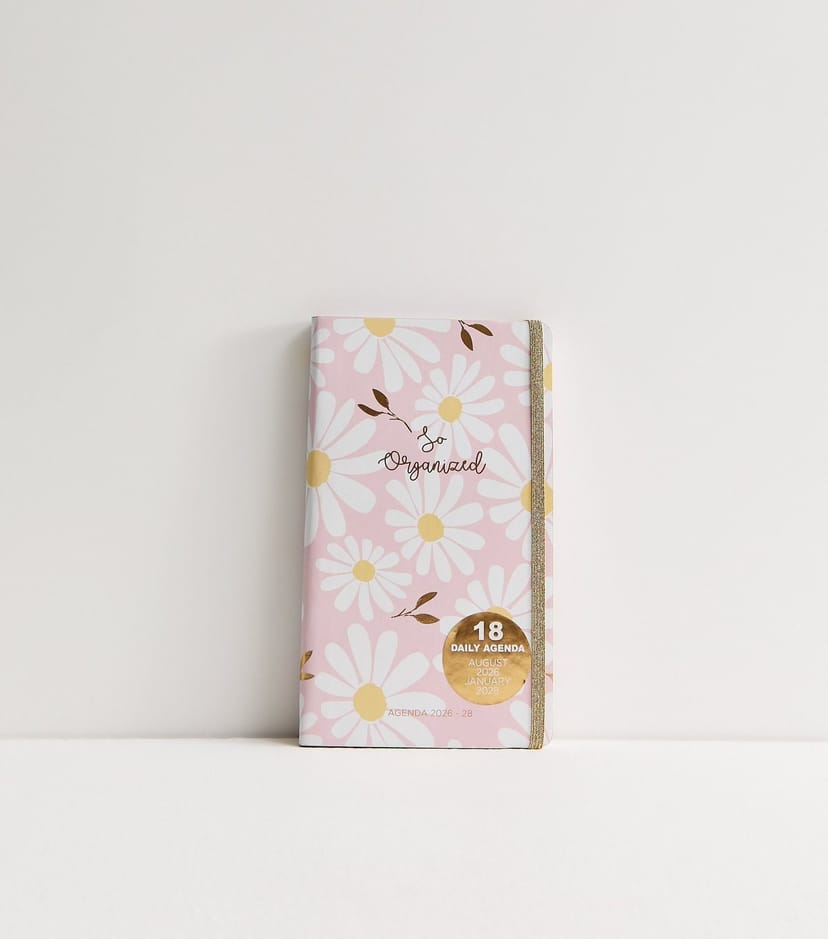 New Look Pink So Organised Daisy Print Daily Planner New Look - 1