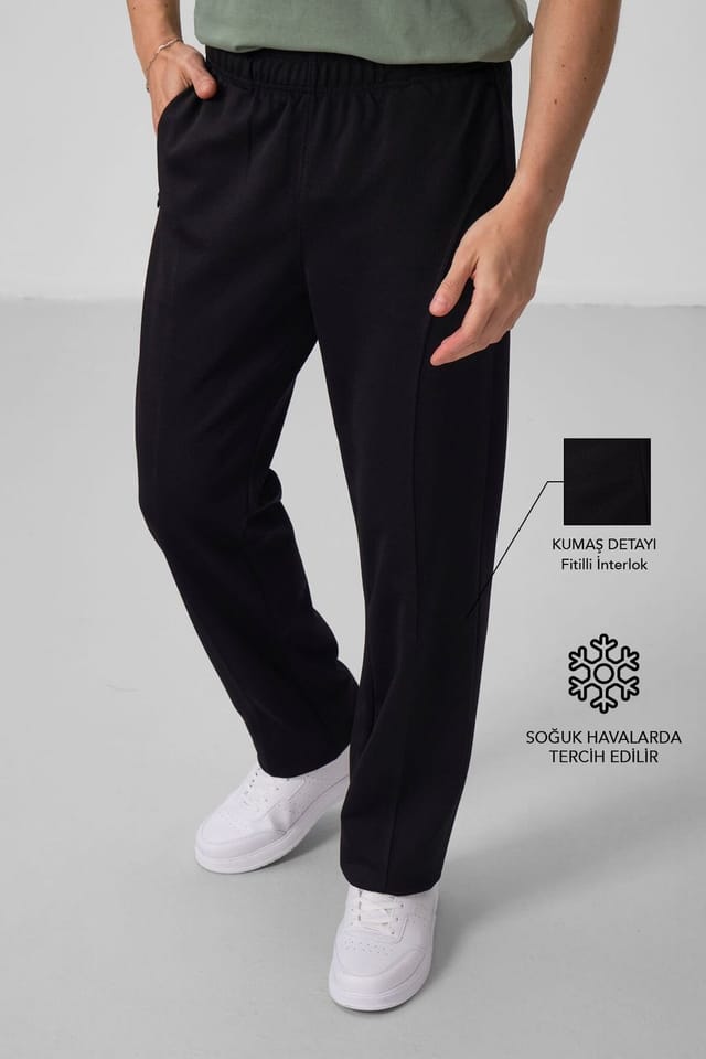 Tommy Life Tommy Life Men's Color-Blocked Palazzo Pants in Black - 2
