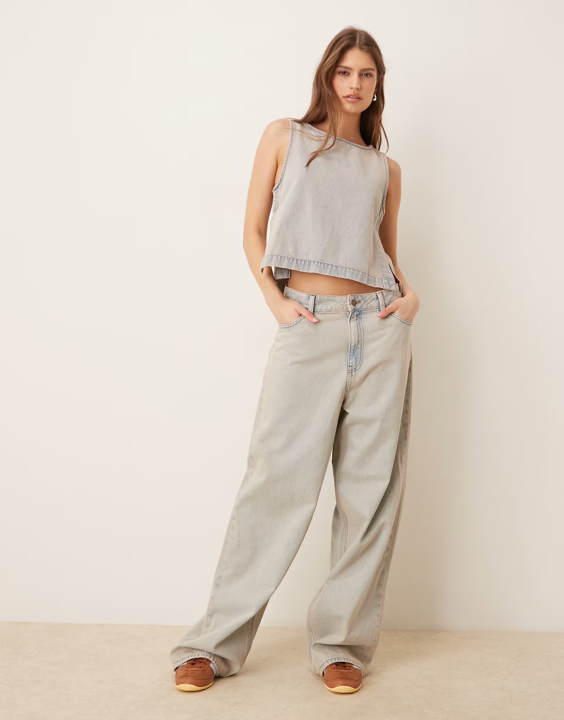 ASOS JJXX co-ord Kyoto baggy jeans in light blue wash