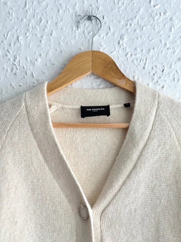 The Kooples Women's The Kooples Alpaca + Wool Blend Cream Knitted Cardigan (RRP£235)