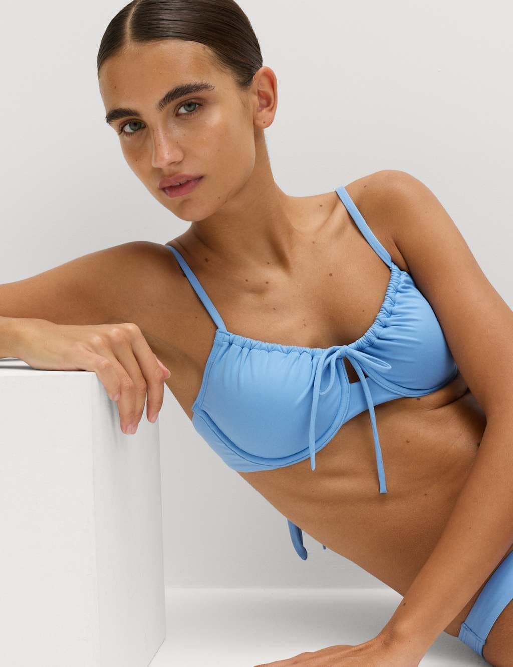 Marks & Spencer M&S Hyacinth Padded Tie Detail Bikini Top