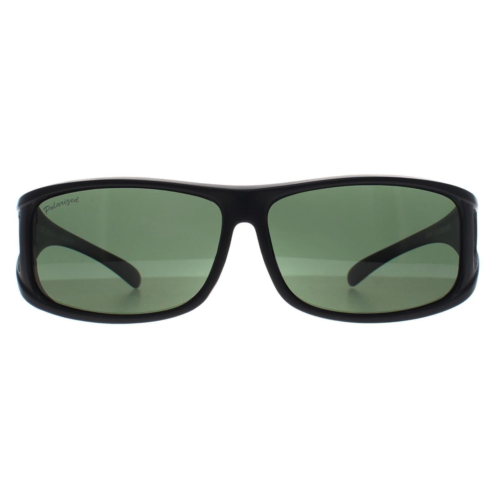 montana montana Men's Rectangle Matte Black G15 Polarized FO5 Fit Over Glasses Sunglasses