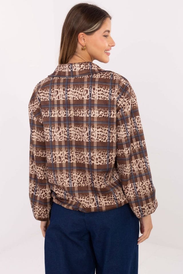 Love Lace Love Lace Women's Animal Print Check Casual Zip Jacket - 3