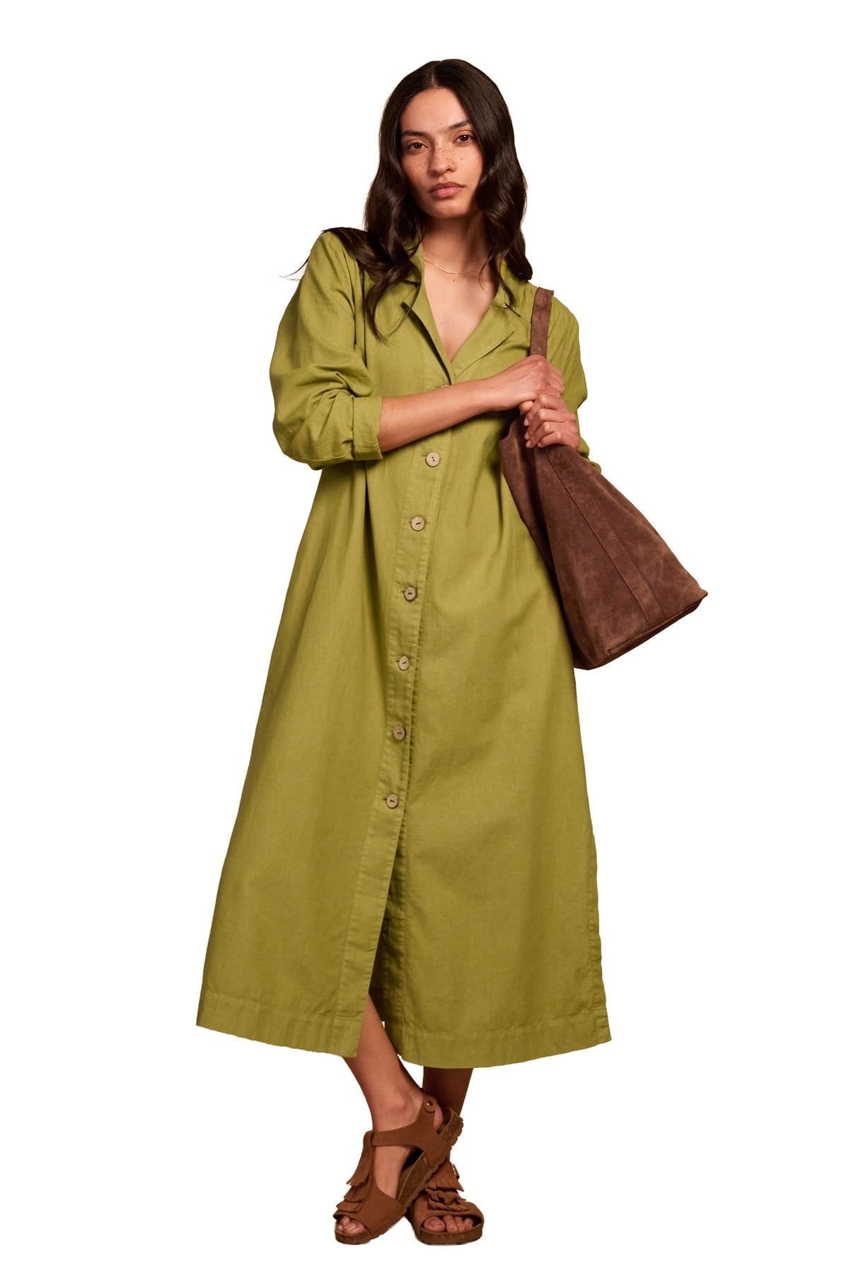 Celtic & Co Women's Longline Overshirt Dress in Mustard