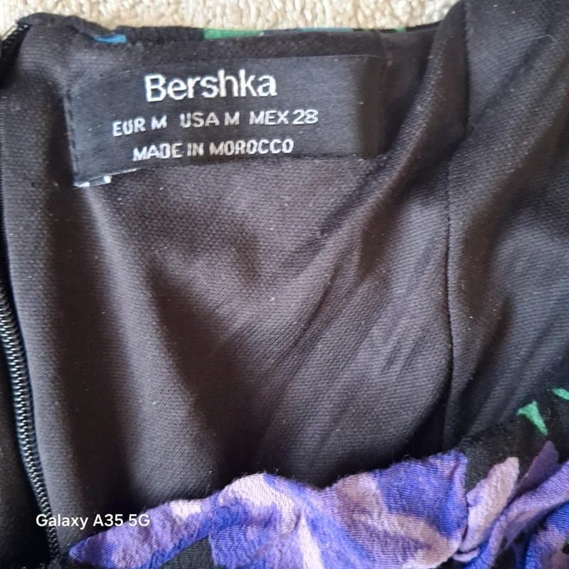 Bershka Purple & Green Ruched Mini Dress Uk Size 10-12 (M)