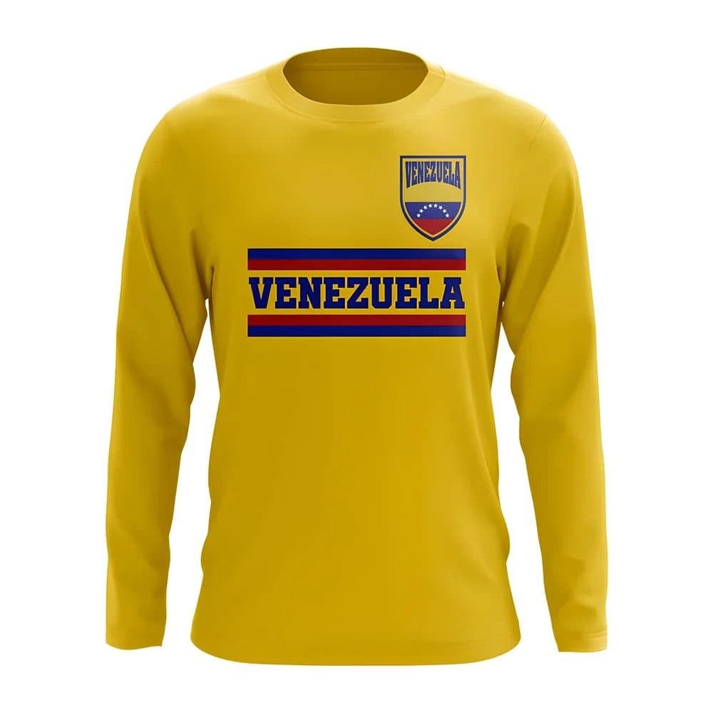Venezuela Venezuela Men's Mens Core Football Country Long Sleeve T-Shirt in Yellow