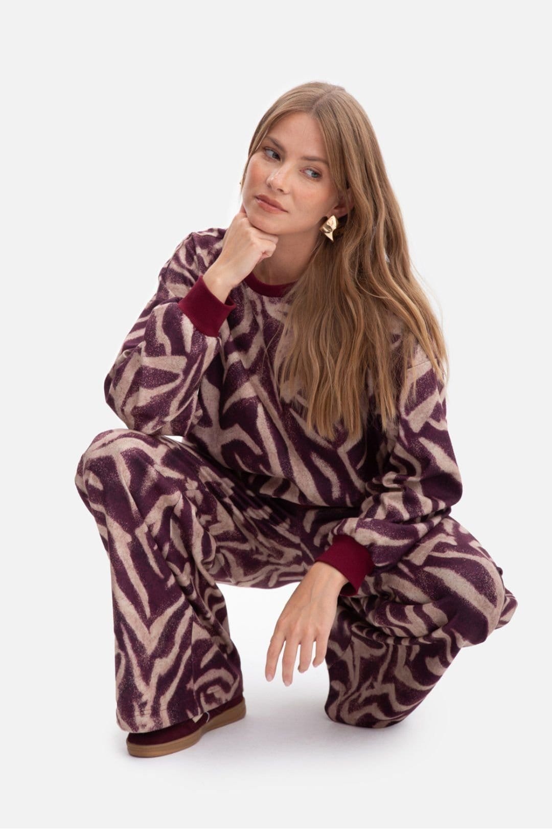 Love Lace Love Lace Women's Soft Brushed Print Wide Leg Trousers - 4