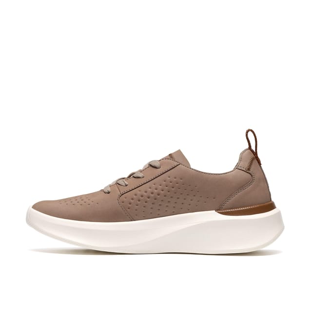 Clarks Clarks Men's Solevana Style Grey Trainers, Lace Up in Light Stone - 2