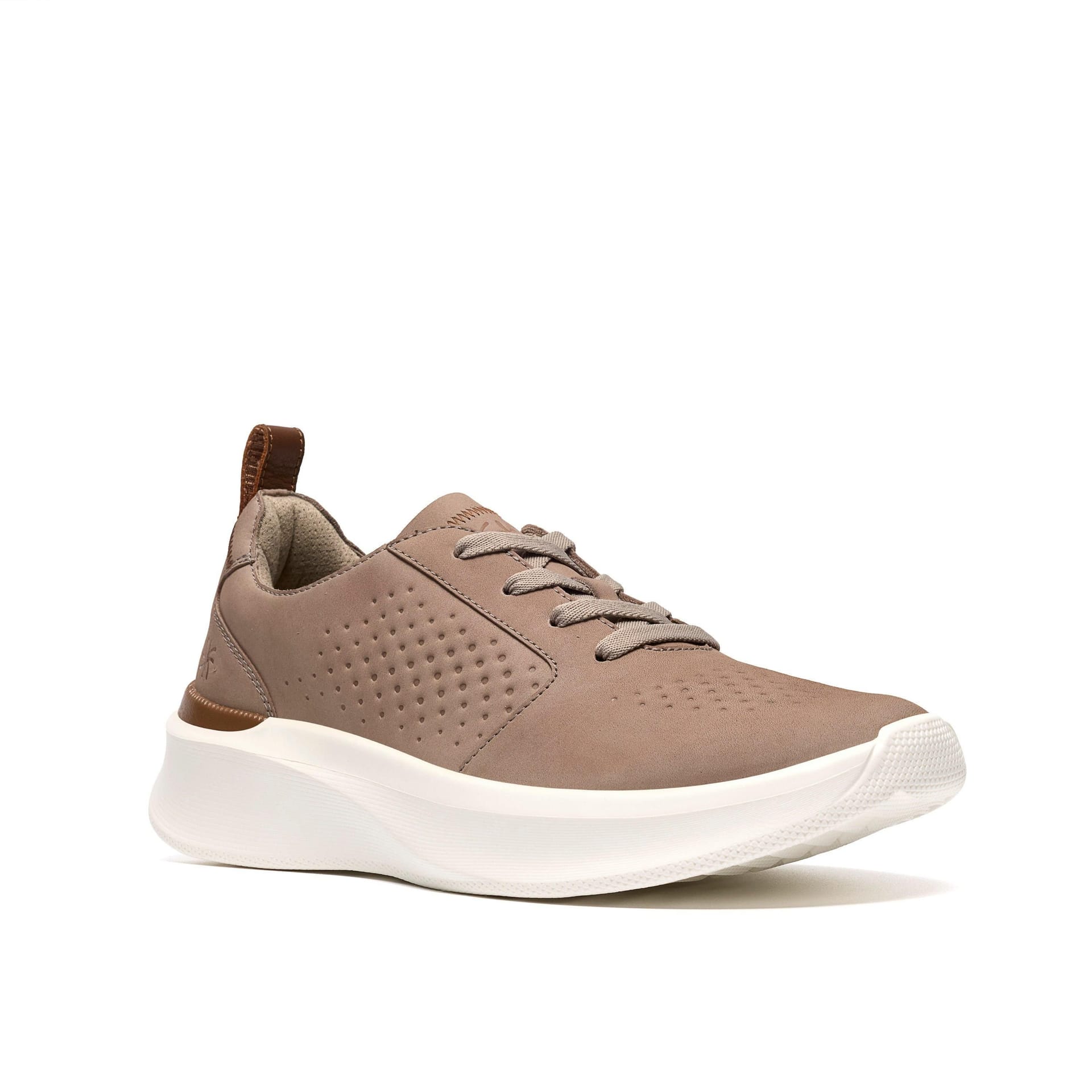 Clarks Clarks Men's Solevana Style Grey Trainers, Lace Up in Light Stone - 4