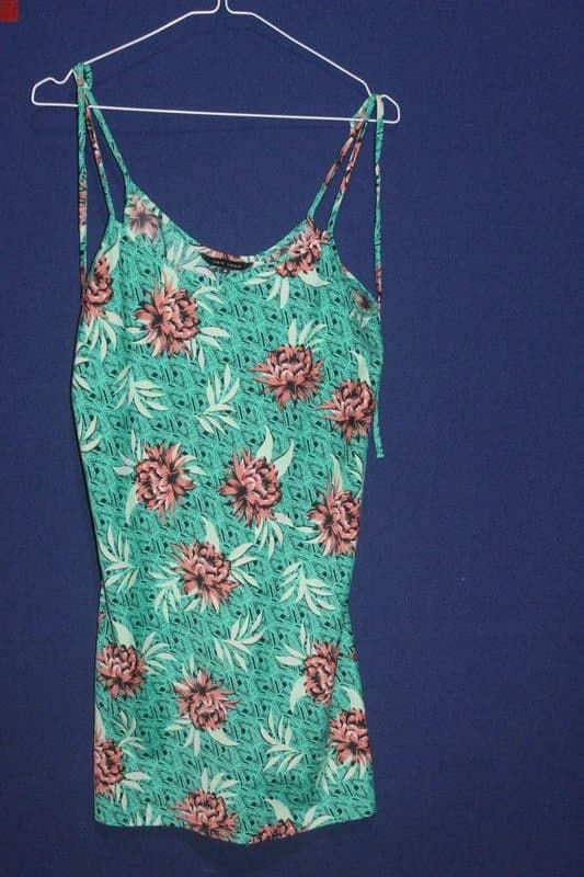 New Look New Look Women Floral Patterned Slip Dress Green - Size 10 (n14)