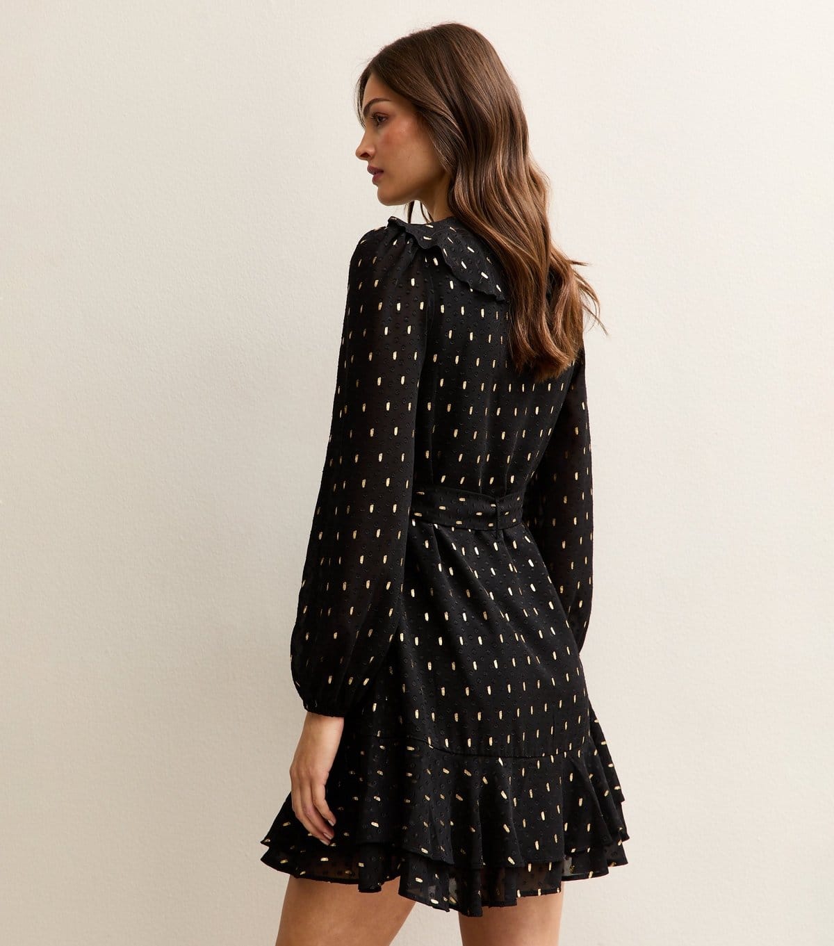 New Look Women's Tall Black Spot Chiffon Mini Dress New Look - 4