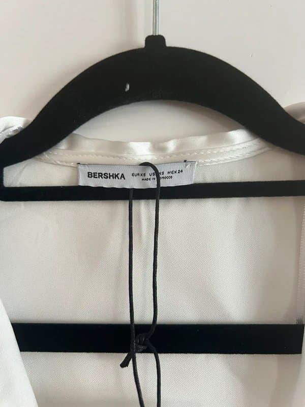 Bershka Bershka White Satin Lace Up Corset Style Blouse XS BNWT