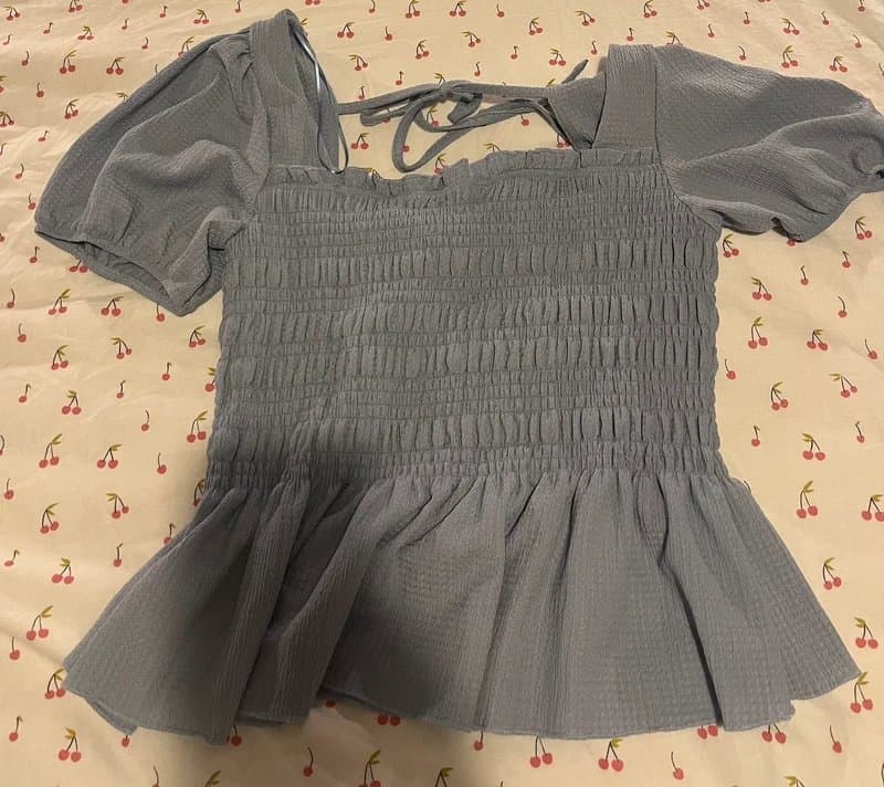 New Look Light blue ruffled top new look size 16