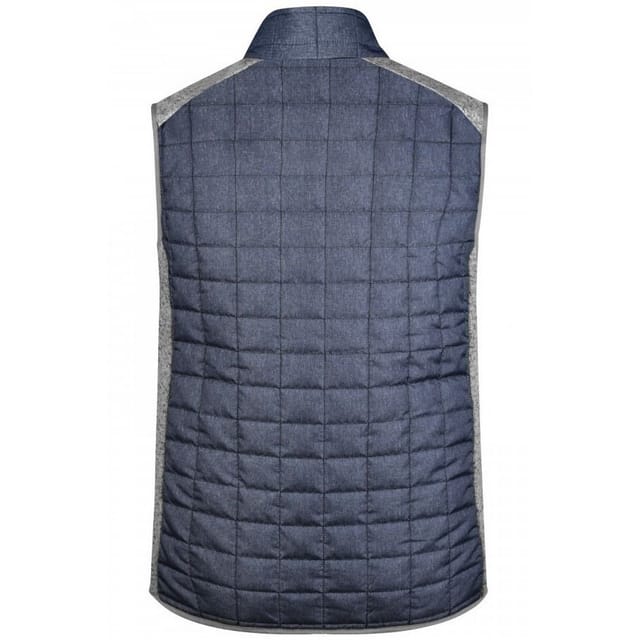 James and Nicholson James and Nicholson Men's Knitted Hybrid Gilet in Light Grey - 2
