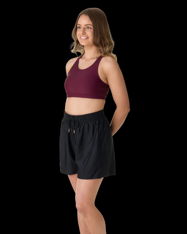 Modest Mermaid Modest Mermaid Women's Jet Black Relaxed Fit High Waisted Short - 3