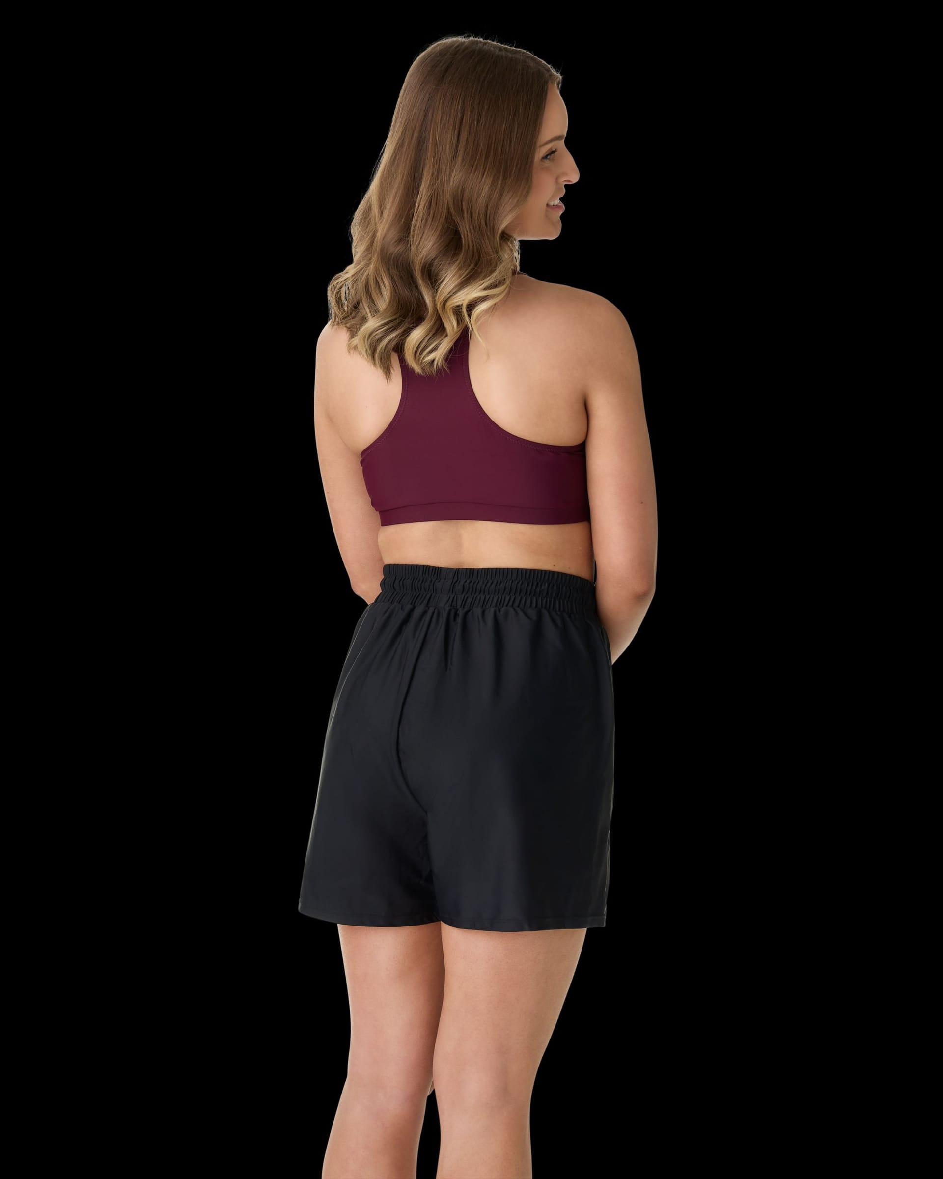 Modest Mermaid Modest Mermaid Women's Jet Black Relaxed Fit High Waisted Short - 4