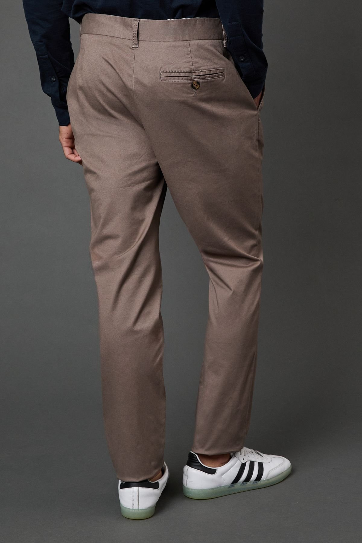 Burton Burton Men's Taupe Slim Fit Chino Trousers - 4