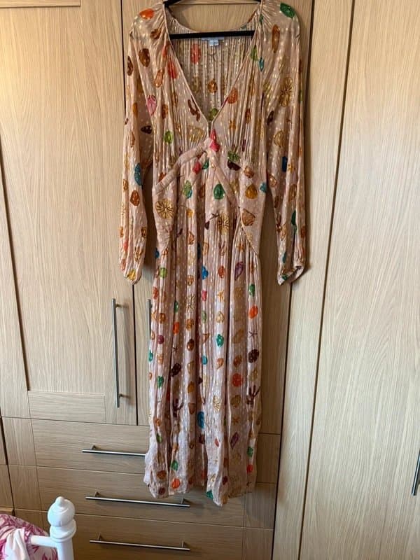 Never Fully Dressed Never Fully Dressed - gold multi dress, size 22