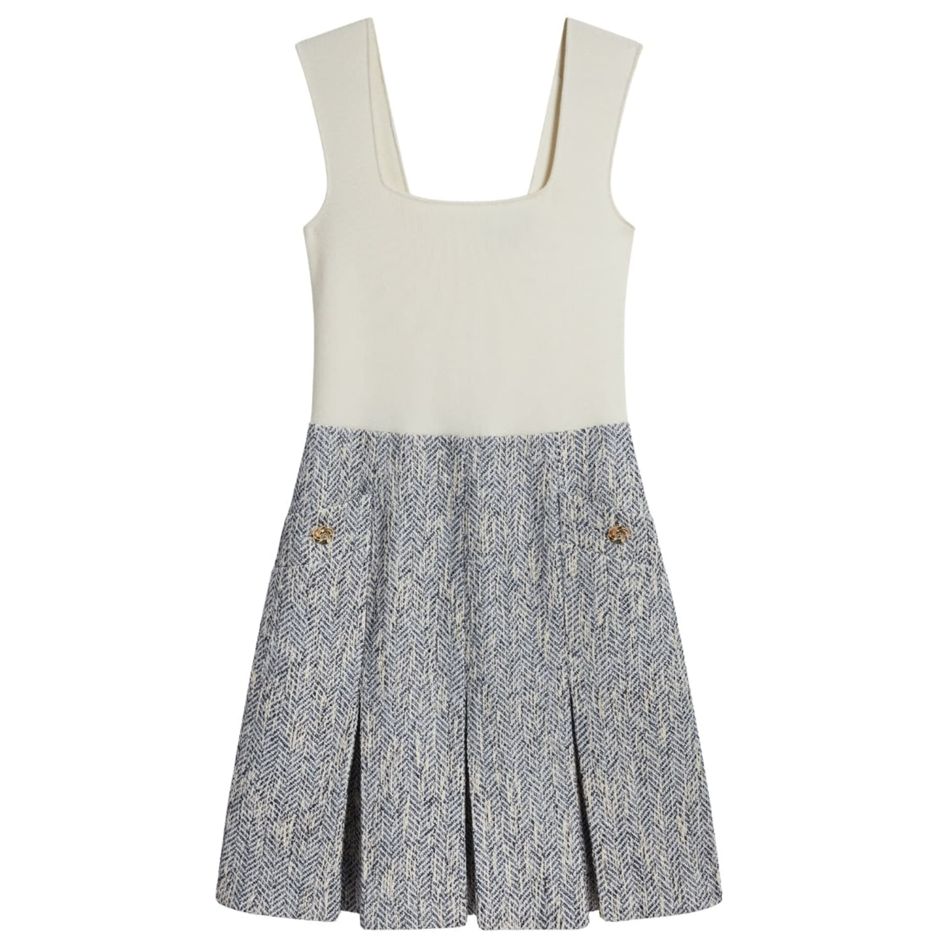 Ted Baker Ted Baker Women's Vulpam Sleeveless Square Neck Mini Dress in Cream