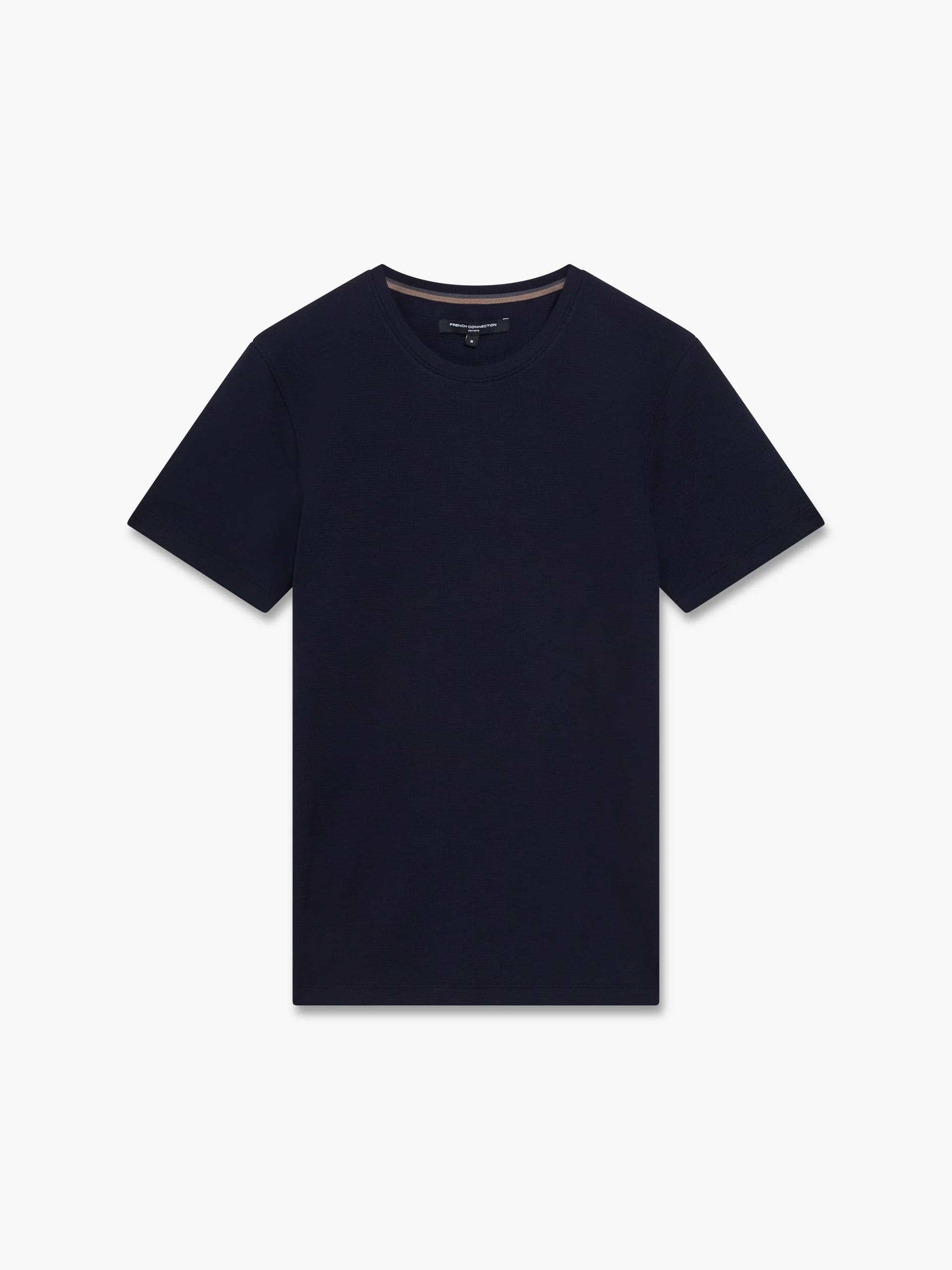 French Connection Extended Yoke Textured T-Shirt Navy Blue