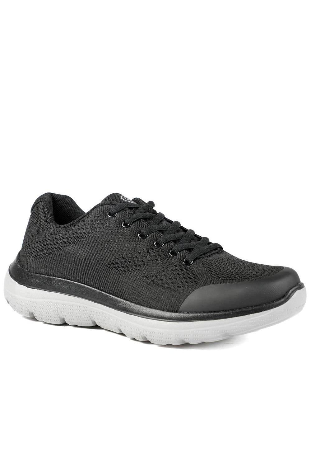 Pavers Pavers Men's Wide Fit Memory Foam Lace Up Trainers in Black