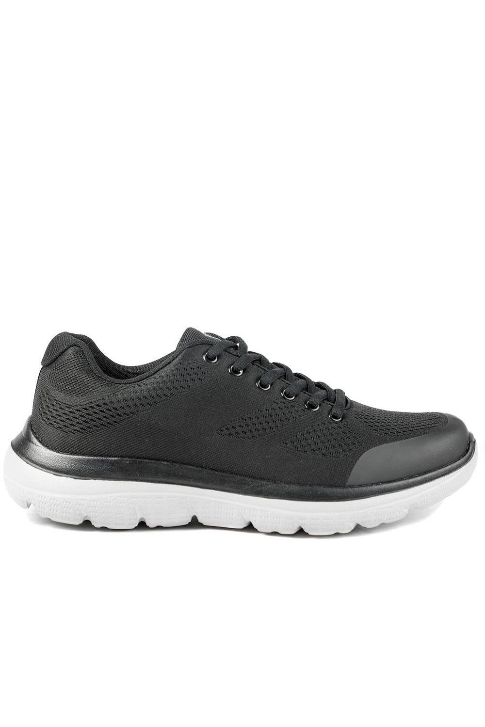 Pavers Pavers Men's Wide Fit Memory Foam Lace Up Trainers in Black - 2
