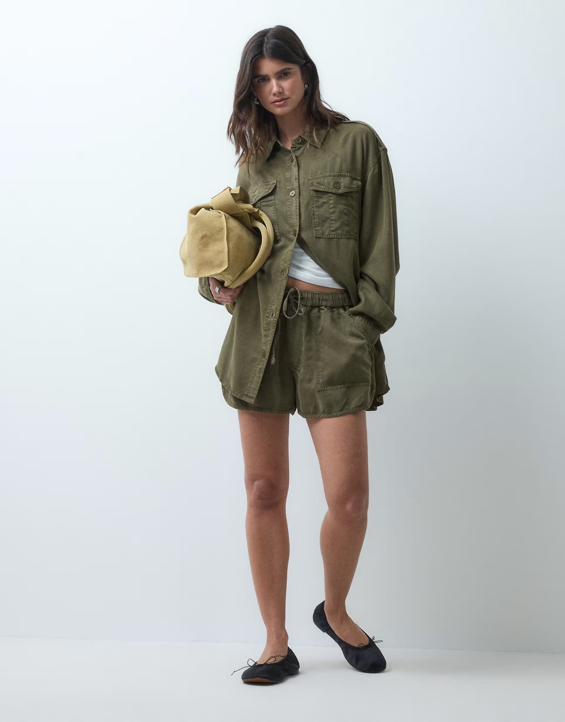 ASOS ASOS Khaki Denim Pull-On Short