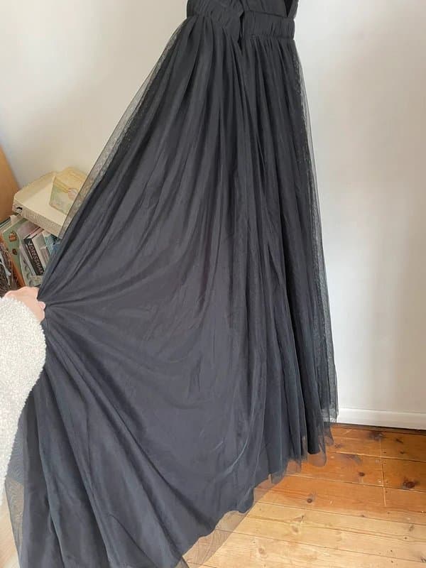 ASOS Plunge Tiered Grecian tulle maxi dress puffy prom