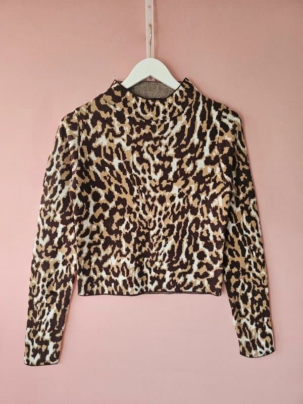 ASOS Design ASOS Design - Jacquard Knit Cropped Jumper - Size UK 8