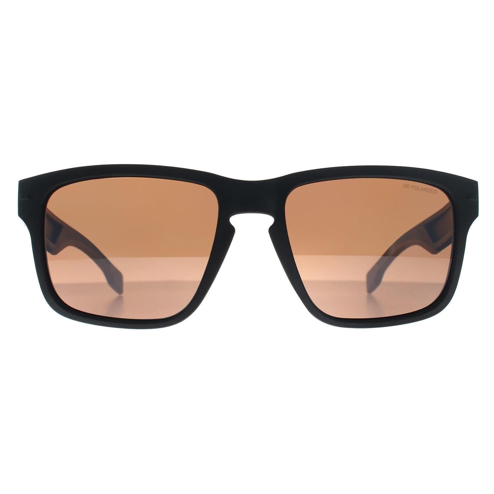 Hugo Boss Hugo Boss Men's Square Matte Black Brown Polarized BOSS 1497/S