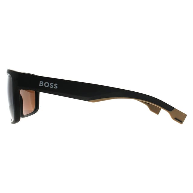 Hugo Boss Hugo Boss Men's Square Matte Black Brown Polarized BOSS 1497/S - 3