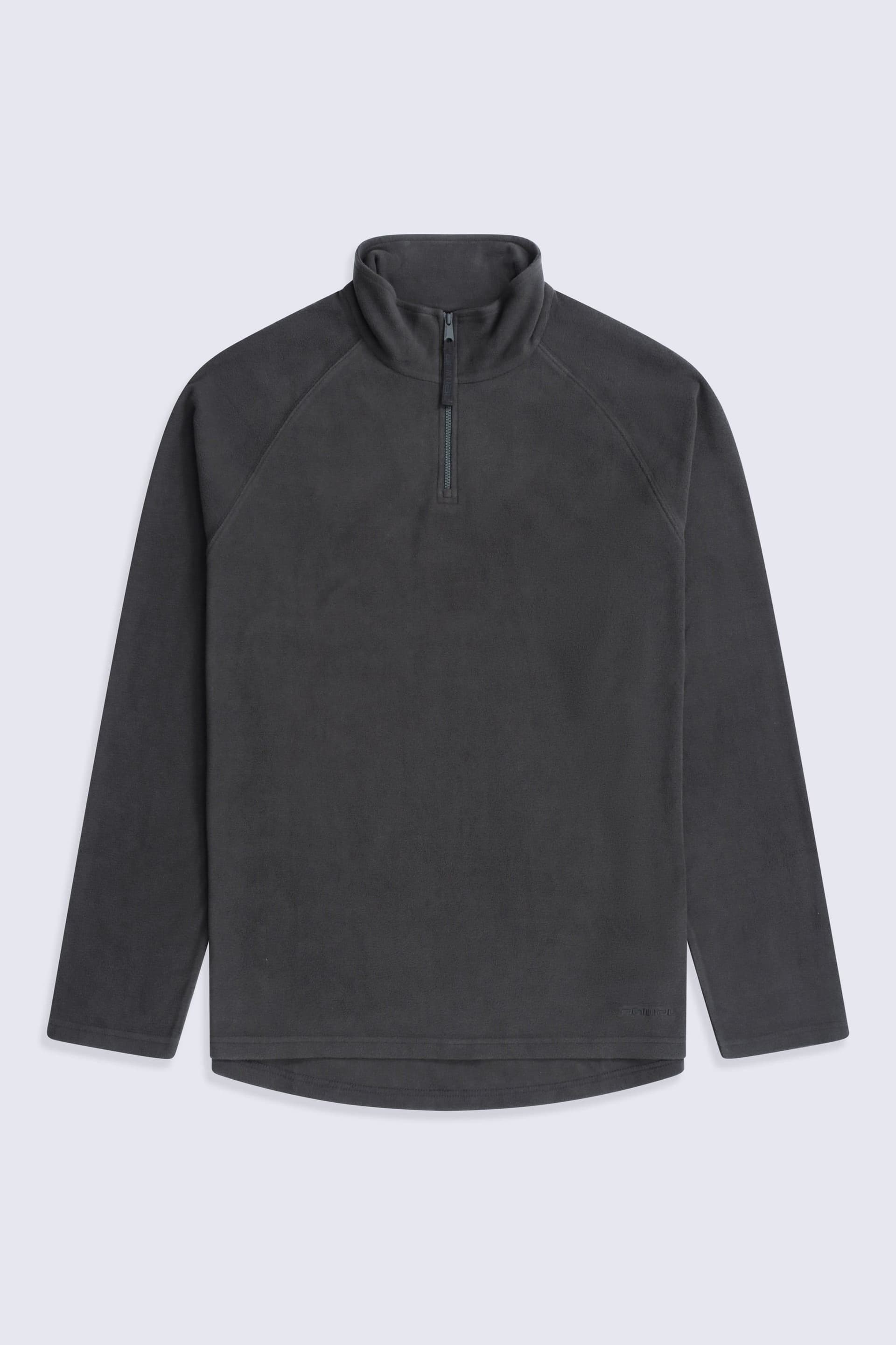 Animal Animal Men's 'Prague' Warm Lightweight Casual Half-Zip Fleece Midlayer Layering Top in Dark Grey