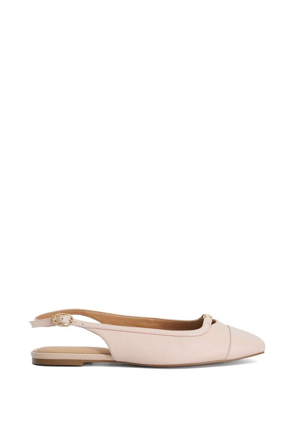 Dune London Dune London Women's Wide Fit 'Hanna' Leather Ballet Pumps in Pink