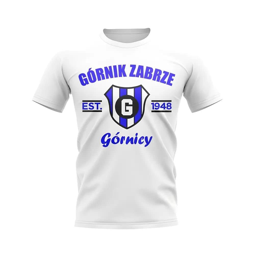 Gornik Zabrze Gornik Zabrze Men's Personalised Established Football T-Shirt in White
