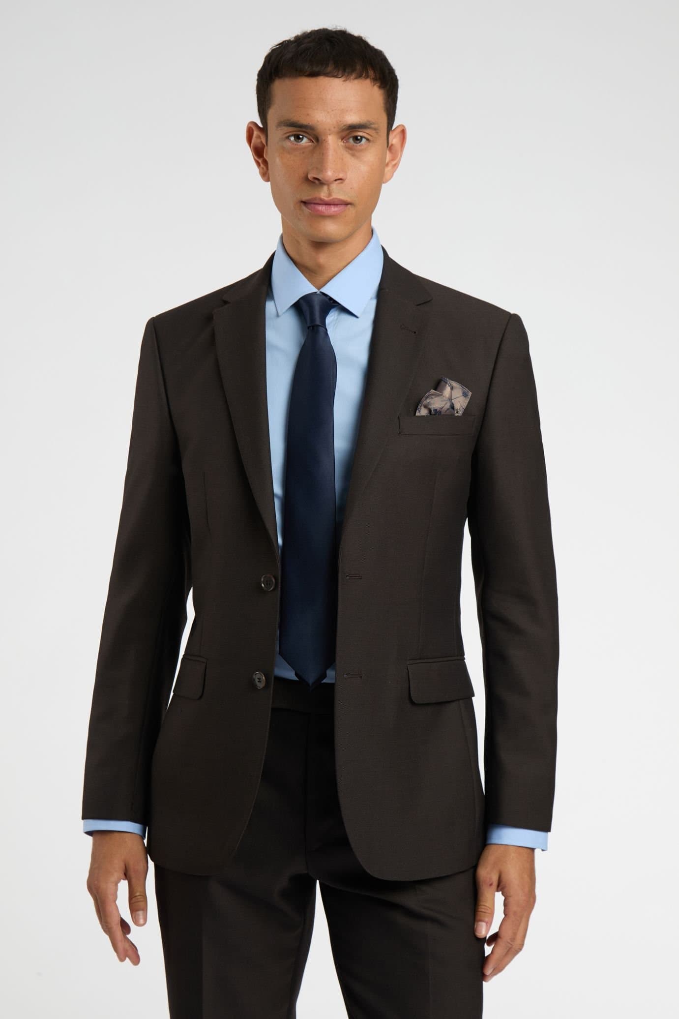 Racing Green Racing Green Men's Regular Fit Brown Birdseye Jacket