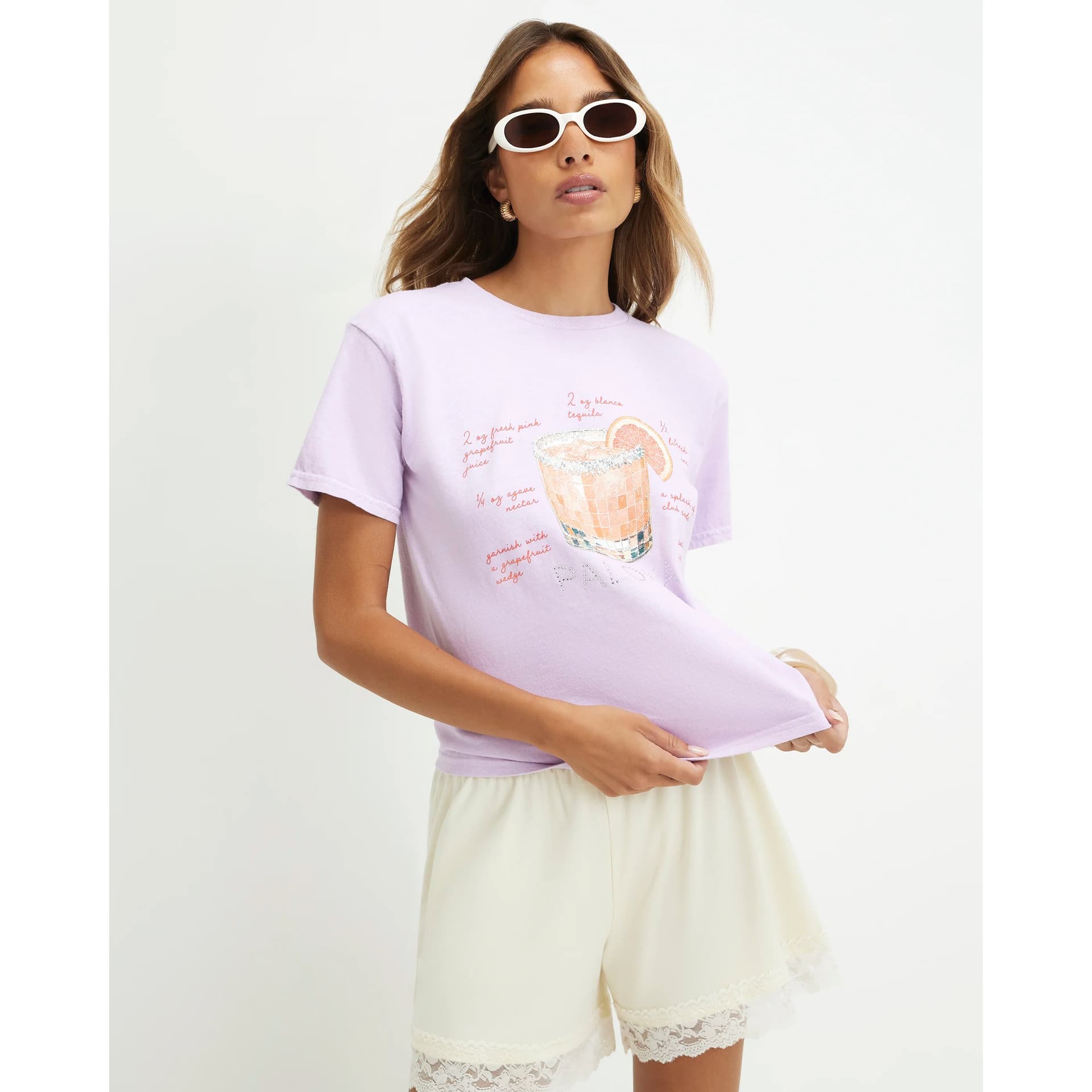 River Island River Island Womens Purple Cotton Paloma Embellished T-Shirt