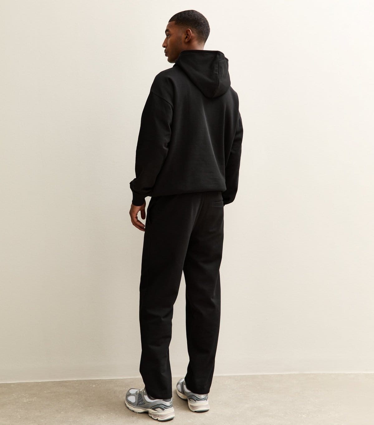 New Look Men's Black Regular Pintuck Jersey Straight Leg Joggers New Look - 4