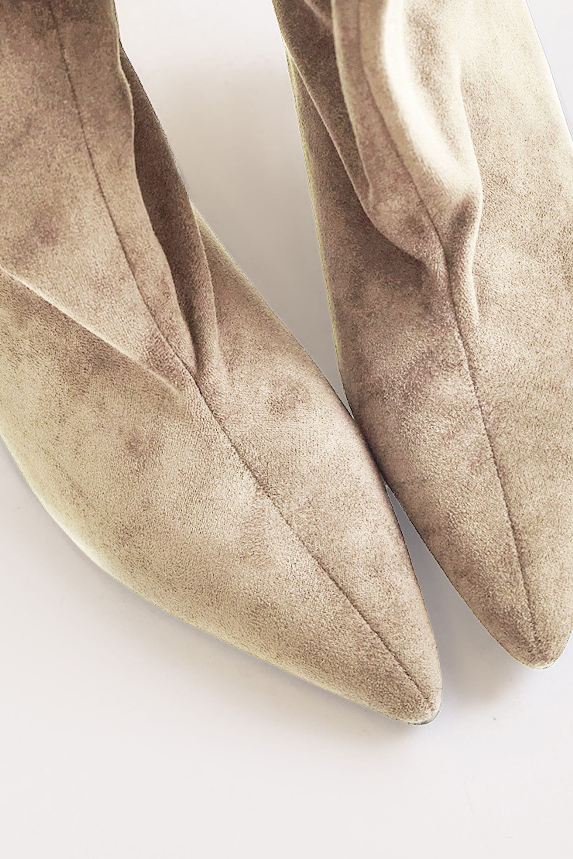 EGO EGO Women's Knee High Faux Suede Stiletto Boots in Tan - 4